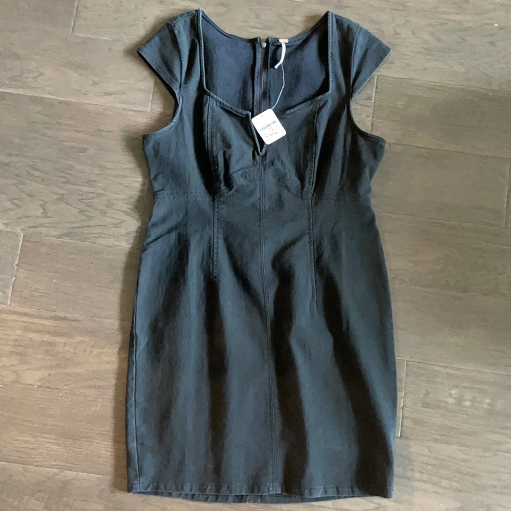 Black free people denim material dress